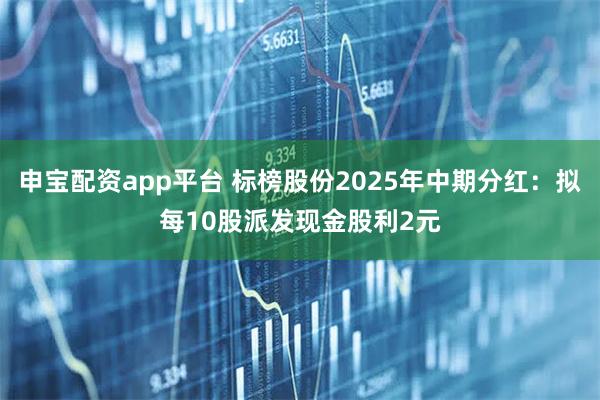 申宝配资app平台 标榜股份2025年中期分红：拟每10股派发现金股利2元